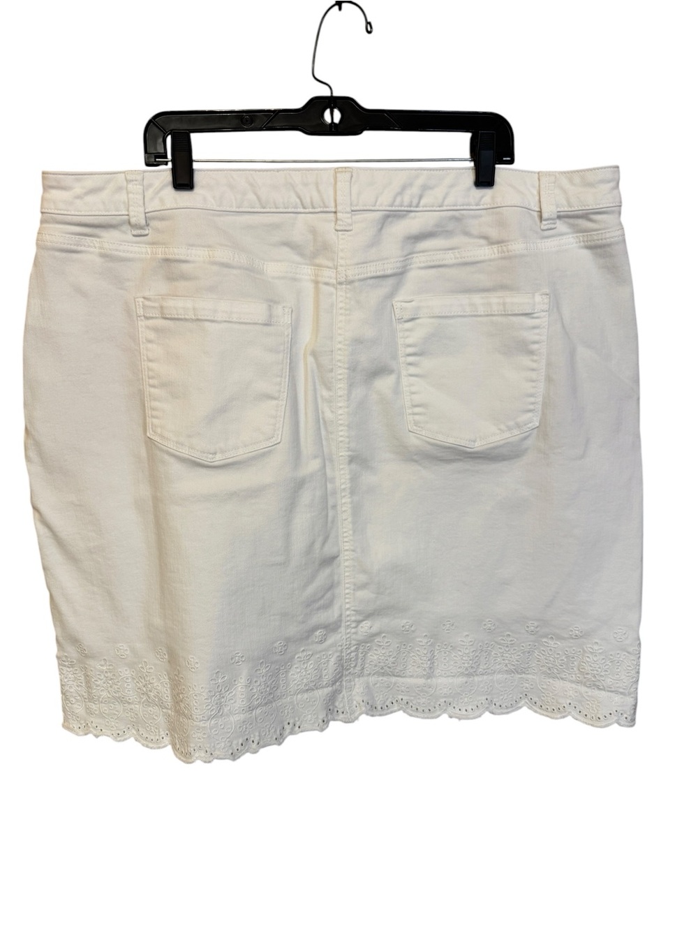 Talbots White Embroidered Eyelet Hem Denim Skirt Women’s 22W - Picture 2 of 8